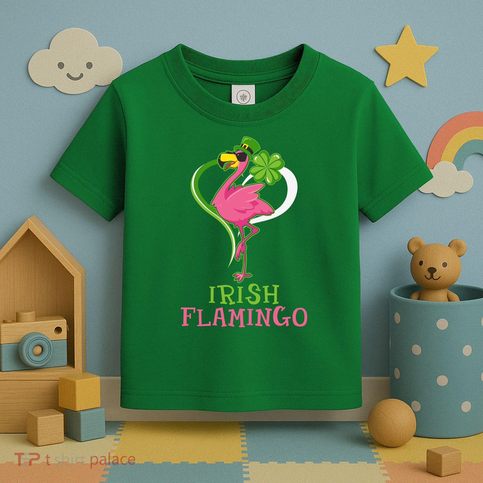 Irish Flamingo Funny St Patricks Day Toddler T-Shirt
