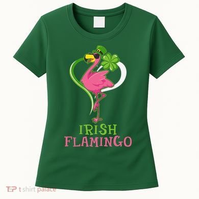 Irish Flamingo Funny St Patricks Day Women's T-Shirt