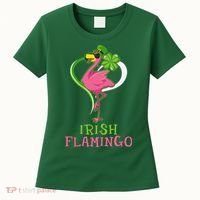 Irish Flamingo Funny St Patricks Day Women's T-Shirt thumb 0