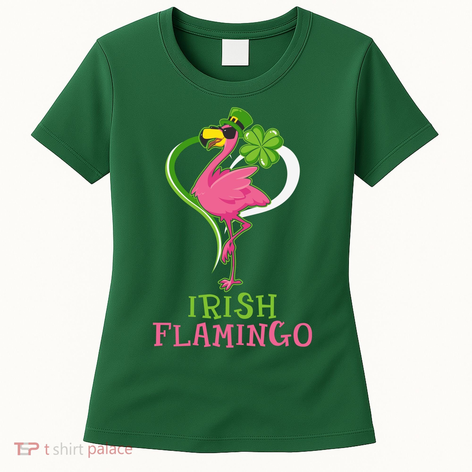 Irish Flamingo Funny St Patricks Day Women's T-Shirt