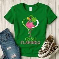 Irish Flamingo Funny St Patricks Day Women's T-Shirt thumb 3