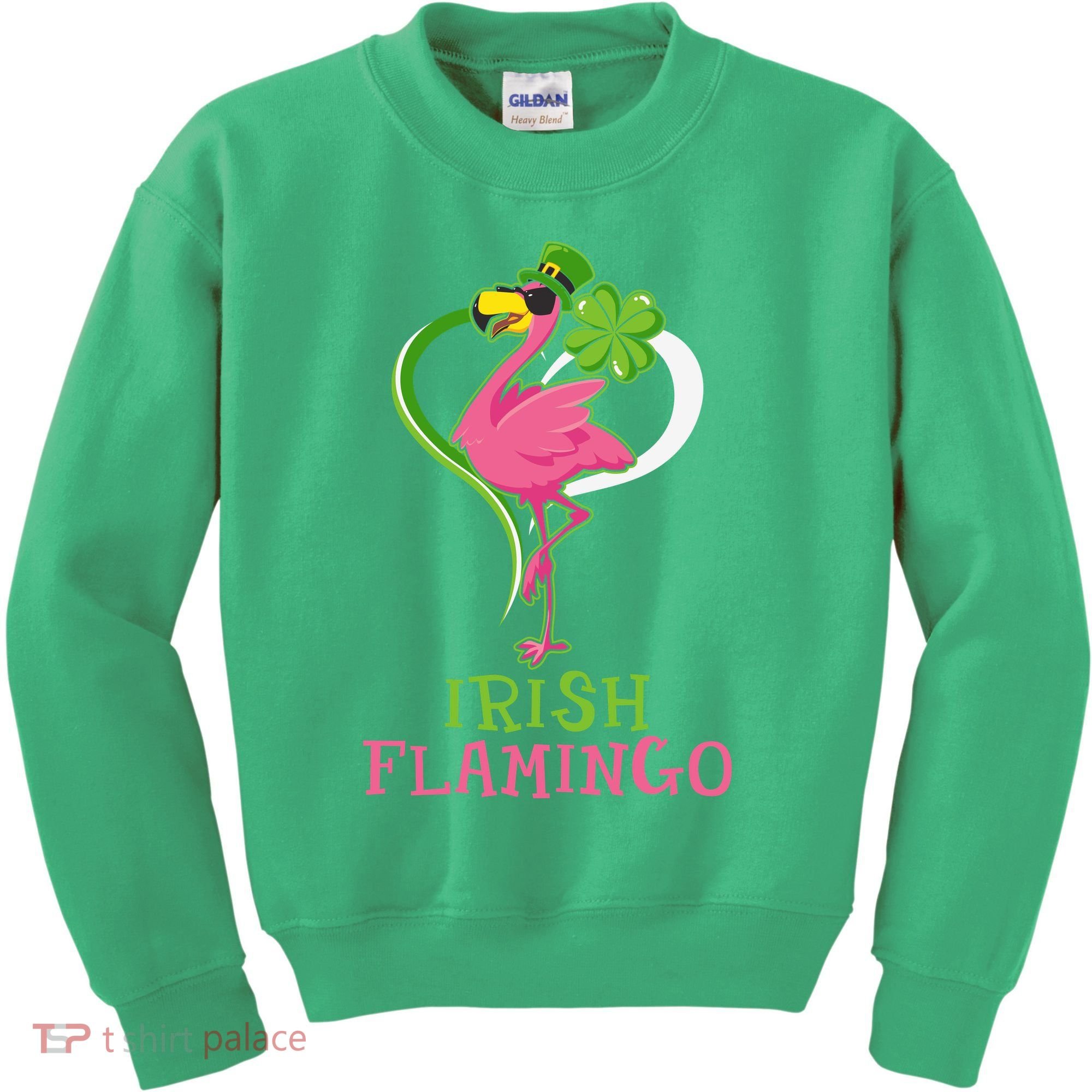 Irish Flamingo Funny St Patricks Day Kids Sweatshirt