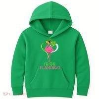 Irish Flamingo Funny St Patricks Day Kids Hoodie thumb 0