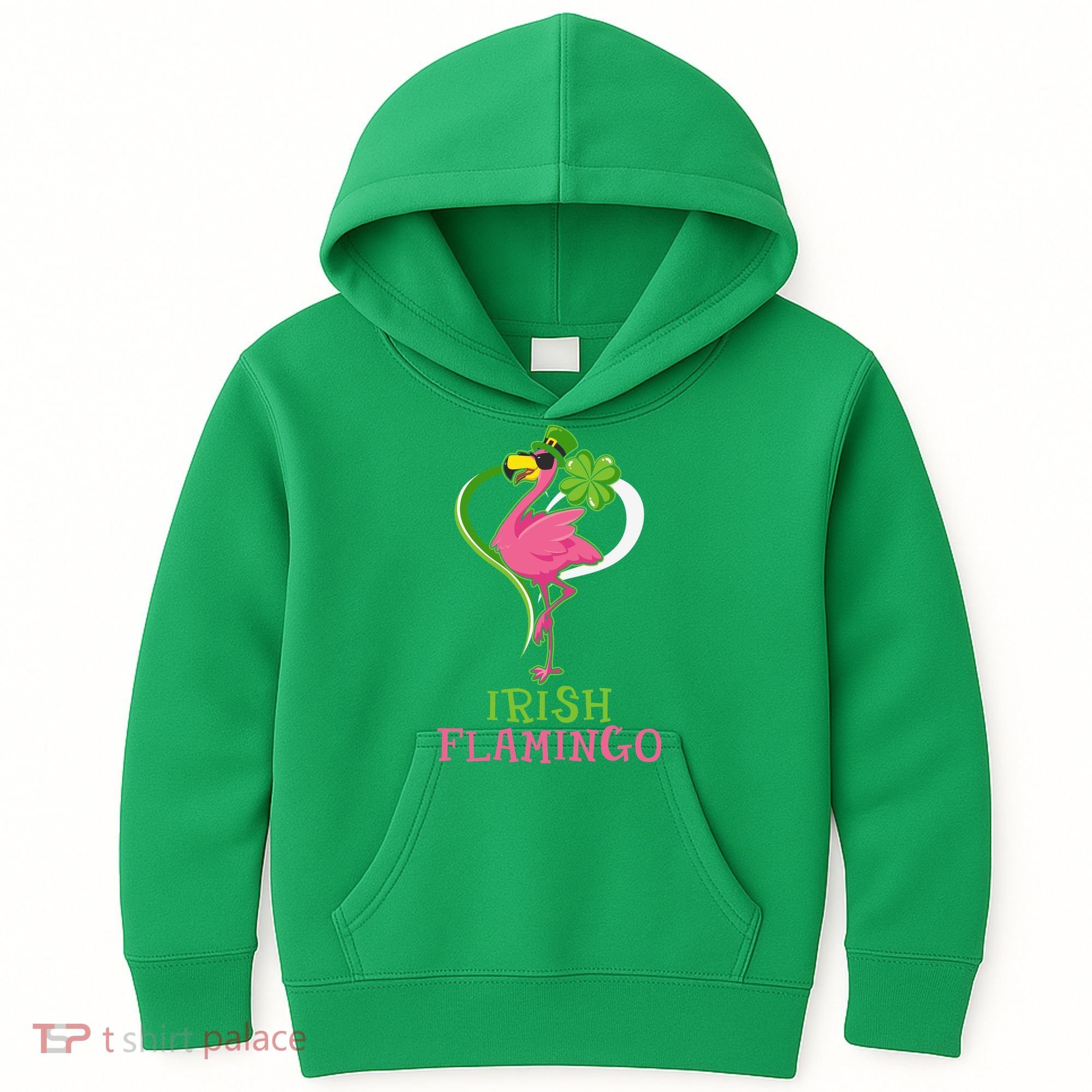 Irish Flamingo Funny St Patricks Day Kids Hoodie