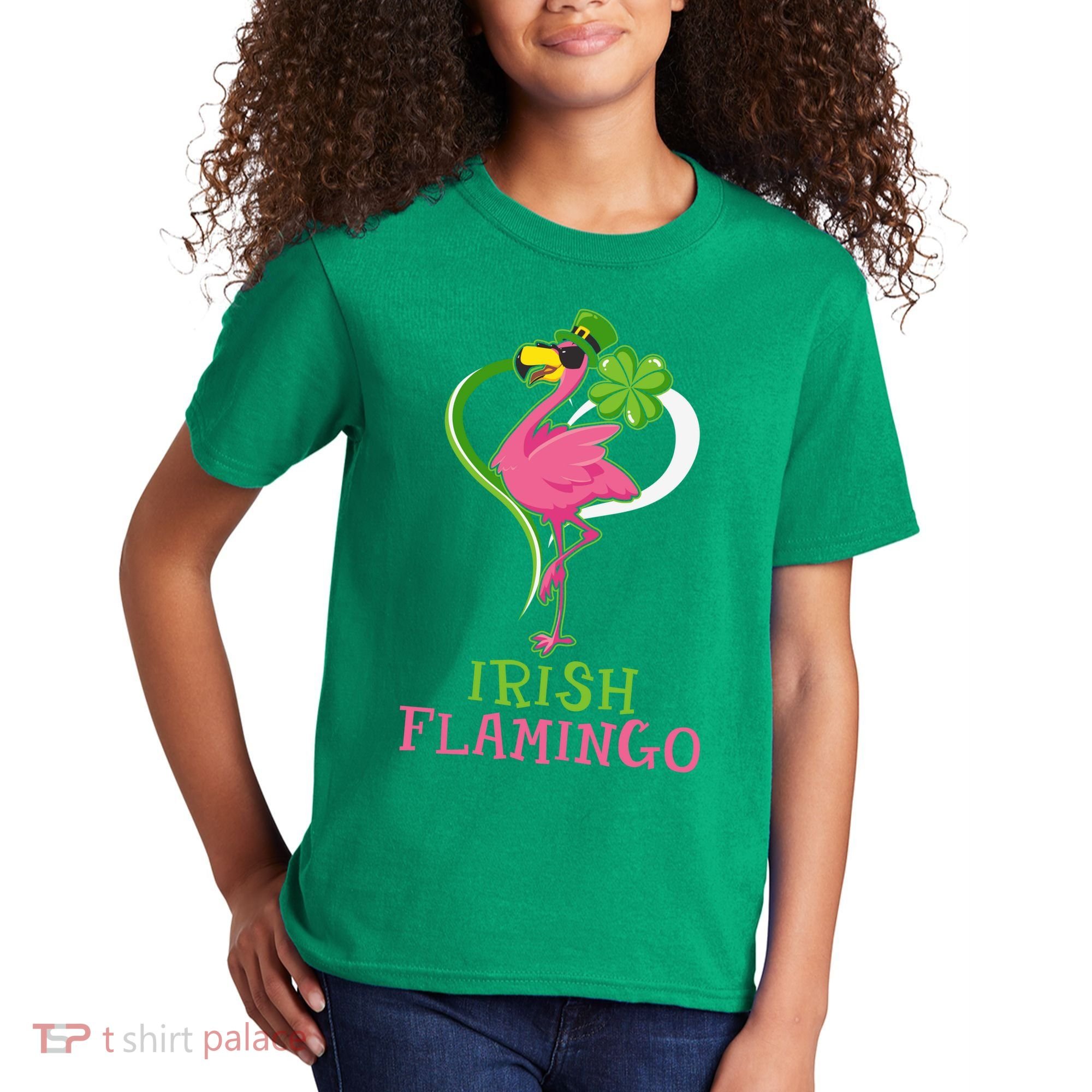 Irish Flamingo Funny St Patricks Day Kids T-Shirt