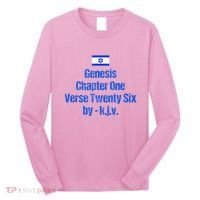 Israel Flag G.E.N.E.S.I.S Chapter One Verse Twenty Six Long Sleeve Shirt thumb 0