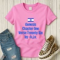 Israel Flag G.E.N.E.S.I.S Chapter One Verse Twenty Six Women's T-Shirt thumb 3