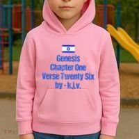 Israel Flag G.E.N.E.S.I.S Chapter One Verse Twenty Six Kids Hoodie thumb 2