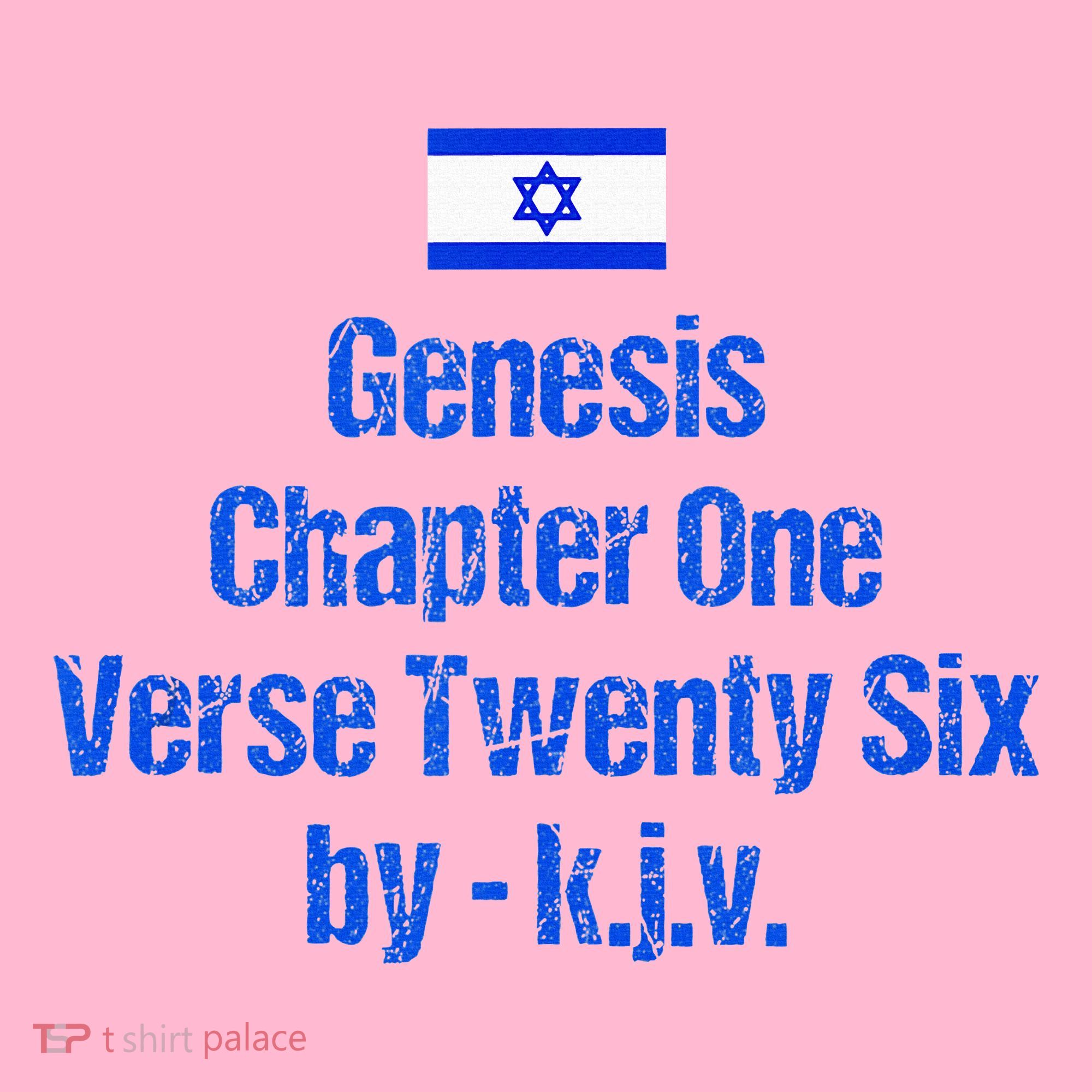 Israel Flag G.E.N.E.S.I.S Chapter One Verse Twenty Six Kids Long Sleeve Shirt