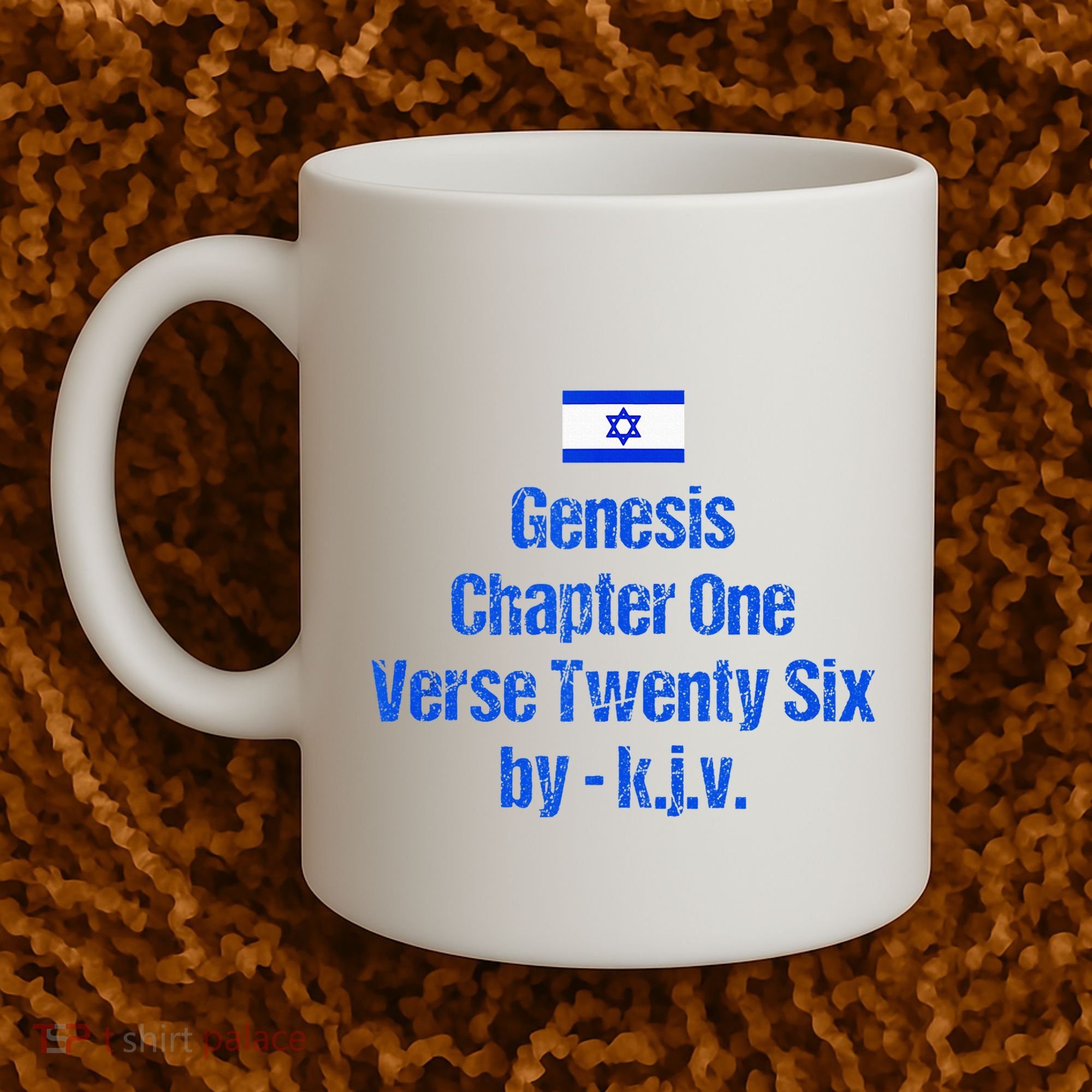 Israel Flag G.E.N.E.S.I.S Chapter One Verse Twenty Six Coffee Mug