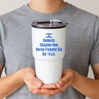 Israel Flag G.E.N.E.S.I.S Chapter One Verse Twenty Six Tumbler thumb 2