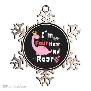 I'm Four Hear Me Roar Dinosaur 4th Birthday Party Ornament