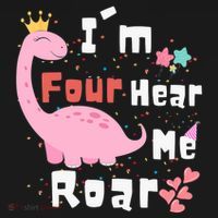 I'm Four Hear Me Roar Dinosaur 4th Birthday Party Ornament thumb 1