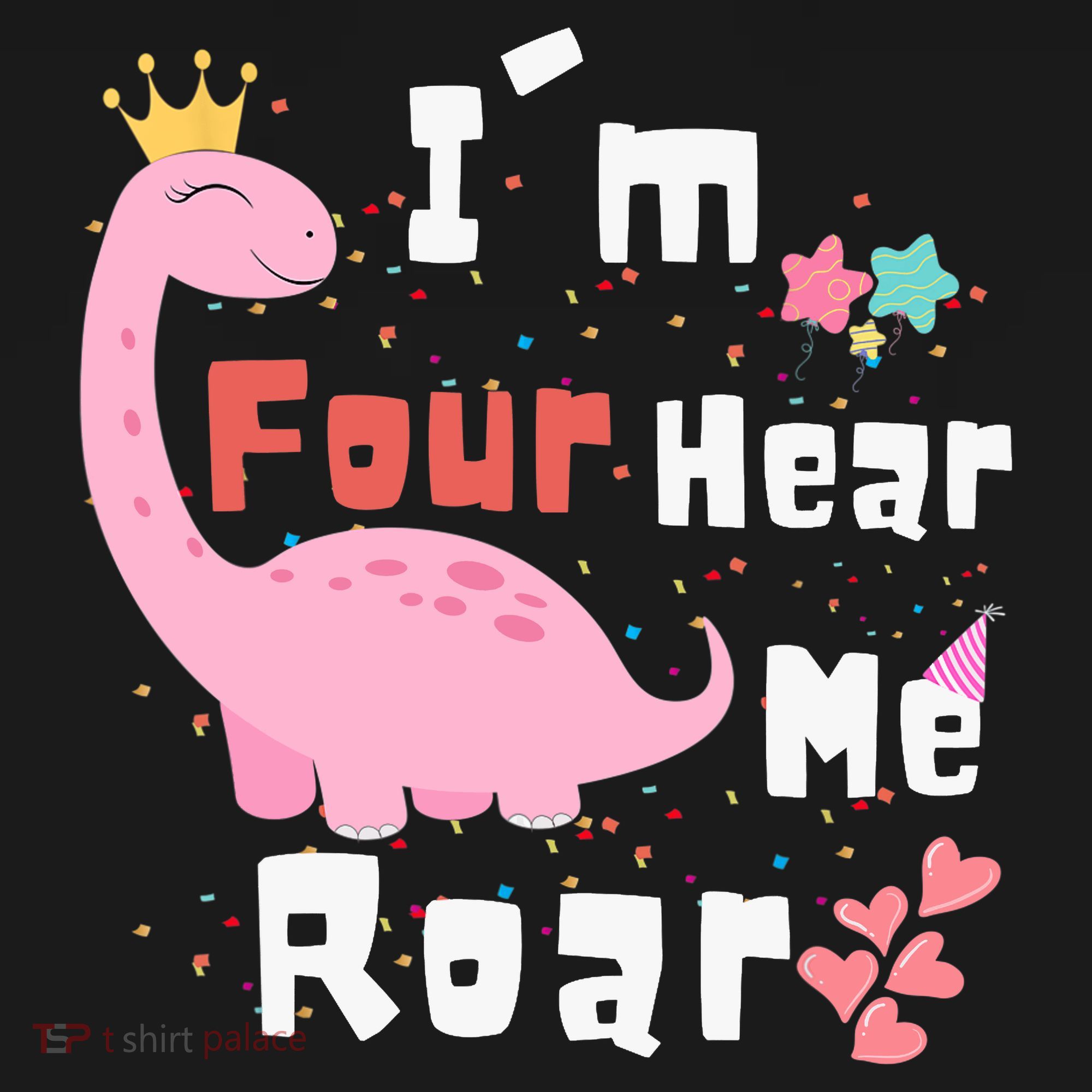 I'm Four Hear Me Roar Dinosaur 4th Birthday Party Ornament