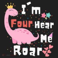 I'm Four Hear Me Roar Dinosaur 4th Birthday Party Zone Performance Long-Sleeve T-Shirt thumb 2