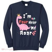 I'm Four Hear Me Roar Dinosaur 4th Birthday Party Sweatshirt thumb 0