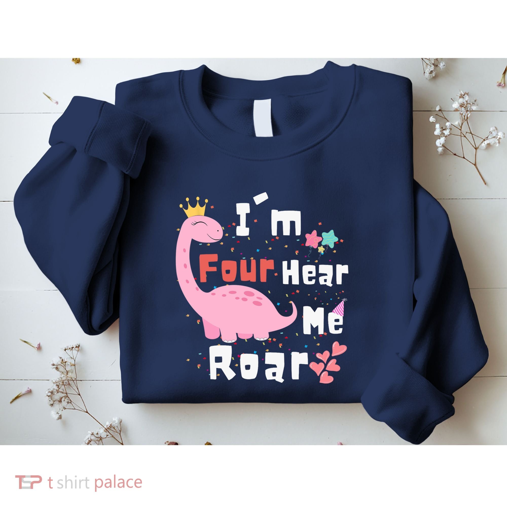 I'm Four Hear Me Roar Dinosaur 4th Birthday Party Sweatshirt