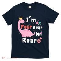 I'm Four Hear Me Roar Dinosaur 4th Birthday Party T-Shirt thumb 0