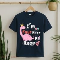 I'm Four Hear Me Roar Dinosaur 4th Birthday Party T-Shirt thumb 2
