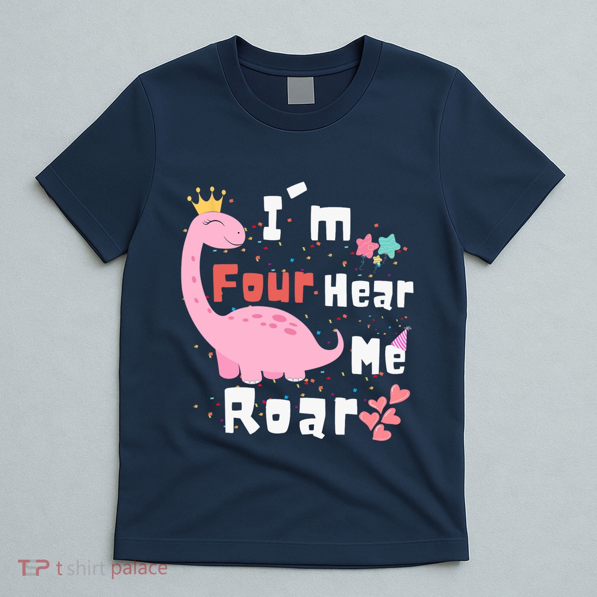 I'm Four Hear Me Roar Dinosaur 4th Birthday Party T-Shirt