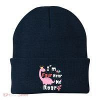 I'm Four Hear Me Roar Dinosaur 4th Birthday Party Beanie thumb 0