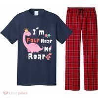 I'm Four Hear Me Roar Dinosaur 4th Birthday Party Pajama Set thumb 0