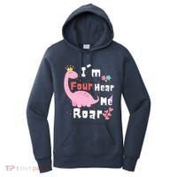 I'm Four Hear Me Roar Dinosaur 4th Birthday Party Women's Hoodie thumb 0