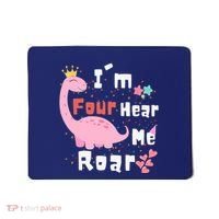 I'm Four Hear Me Roar Dinosaur 4th Birthday Party Mousepad thumb 0