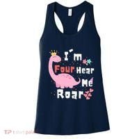I'm Four Hear Me Roar Dinosaur 4th Birthday Party Women's Tank Top thumb 0