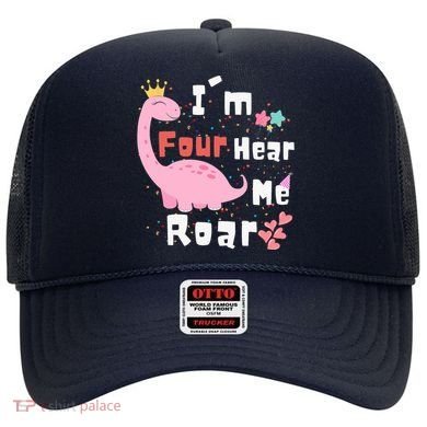 I'm Four Hear Me Roar Dinosaur 4th Birthday Party Hat
