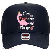 I'm Four Hear Me Roar Dinosaur 4th Birthday Party Hat thumb 0