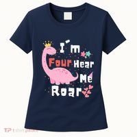 I'm Four Hear Me Roar Dinosaur 4th Birthday Party Women's T-Shirt thumb 0