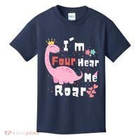 I'm Four Hear Me Roar Dinosaur 4th Birthday Party Kids T-Shirt thumb 0