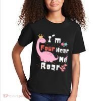 I'm Four Hear Me Roar Dinosaur 4th Birthday Party Kids T-Shirt thumb 2