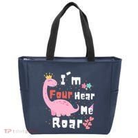 I'm Four Hear Me Roar Dinosaur 4th Birthday Party Tote Bag thumb 0