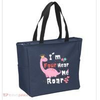 I'm Four Hear Me Roar Dinosaur 4th Birthday Party Tote Bag thumb 2