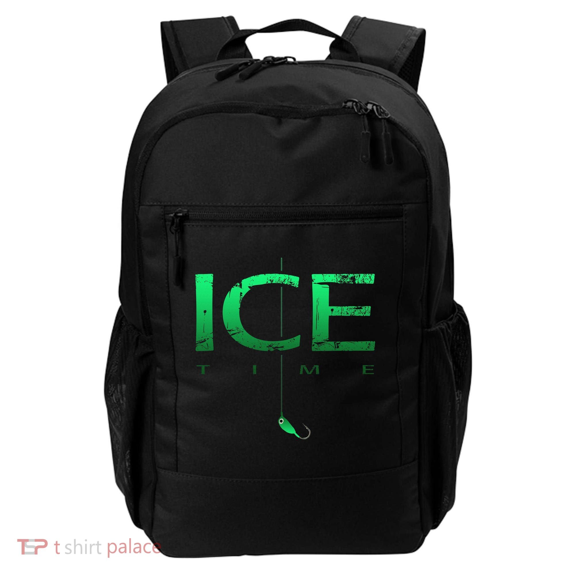 Ice Fishing - Ice Time with Ice Jig - Ice Fisherman Backpack