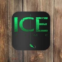 Ice Fishing - Ice Time with Ice Jig - Ice Fisherman Coaster thumb 0