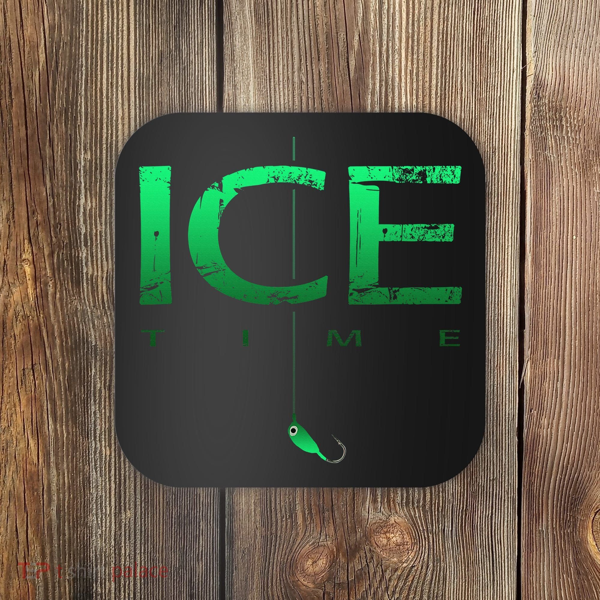 Ice Fishing - Ice Time with Ice Jig - Ice Fisherman Coaster