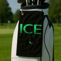 Ice Fishing - Ice Time with Ice Jig - Ice Fisherman Golf Towel thumb 2
