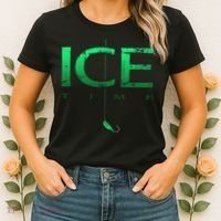 Ice Fishing - Ice Time with Ice Jig - Ice Fisherman Women's T-Shirt thumb 2