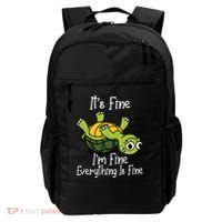 ItS Fine IM Fine Everything Is Under Control Funny Turtle Backpack thumb 0