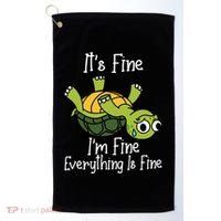 ItS Fine IM Fine Everything Is Under Control Funny Turtle Golf Towel thumb 0