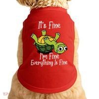 ItS Fine IM Fine Everything Is Under Control Funny Turtle Doggie Tank thumb 0