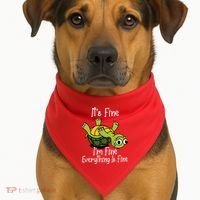 ItS Fine IM Fine Everything Is Under Control Funny Turtle USA-Made Doggie Bandana thumb 1