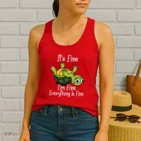 ItS Fine IM Fine Everything Is Under Control Funny Turtle Women's Tank Top thumb 2
