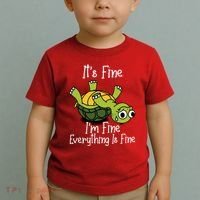 ItS Fine IM Fine Everything Is Under Control Funny Turtle Toddler T-Shirt thumb 2