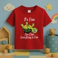 ItS Fine IM Fine Everything Is Under Control Funny Turtle Toddler T-Shirt thumb 3