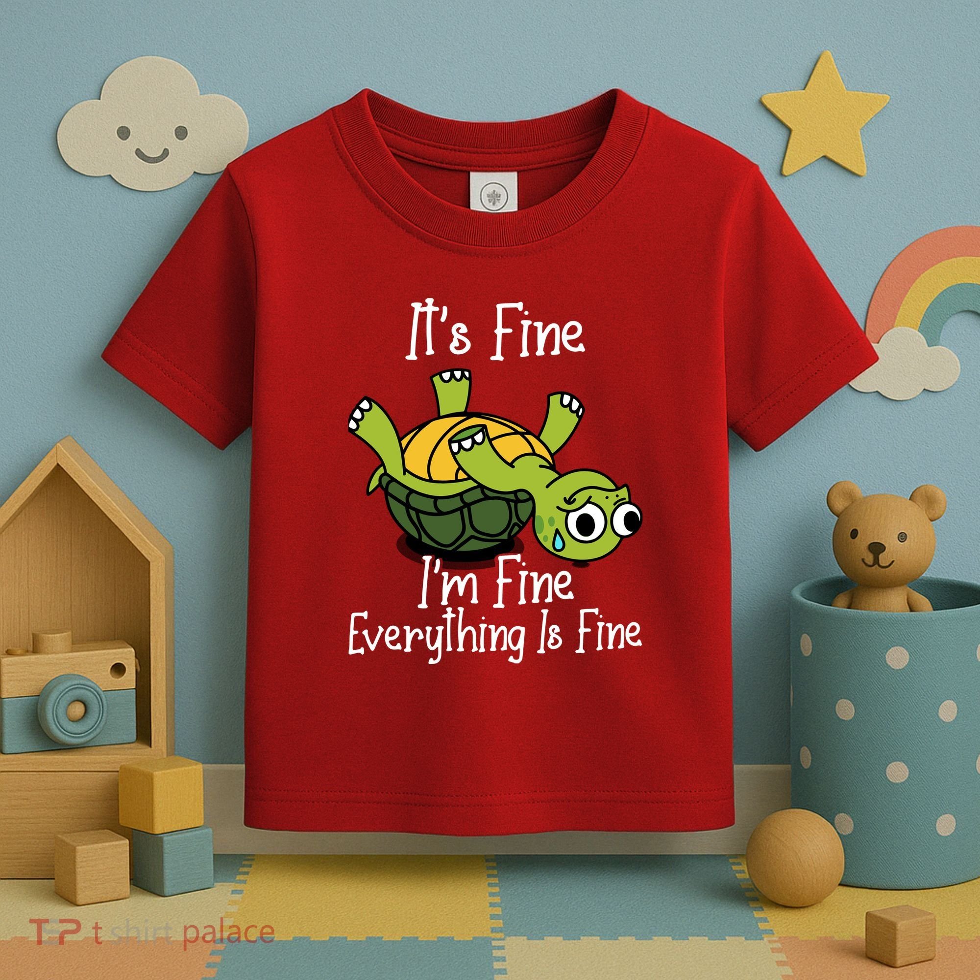 ItS Fine IM Fine Everything Is Under Control Funny Turtle Toddler T-Shirt