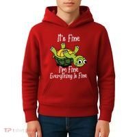 ItS Fine IM Fine Everything Is Under Control Funny Turtle Kids Hoodie thumb 4